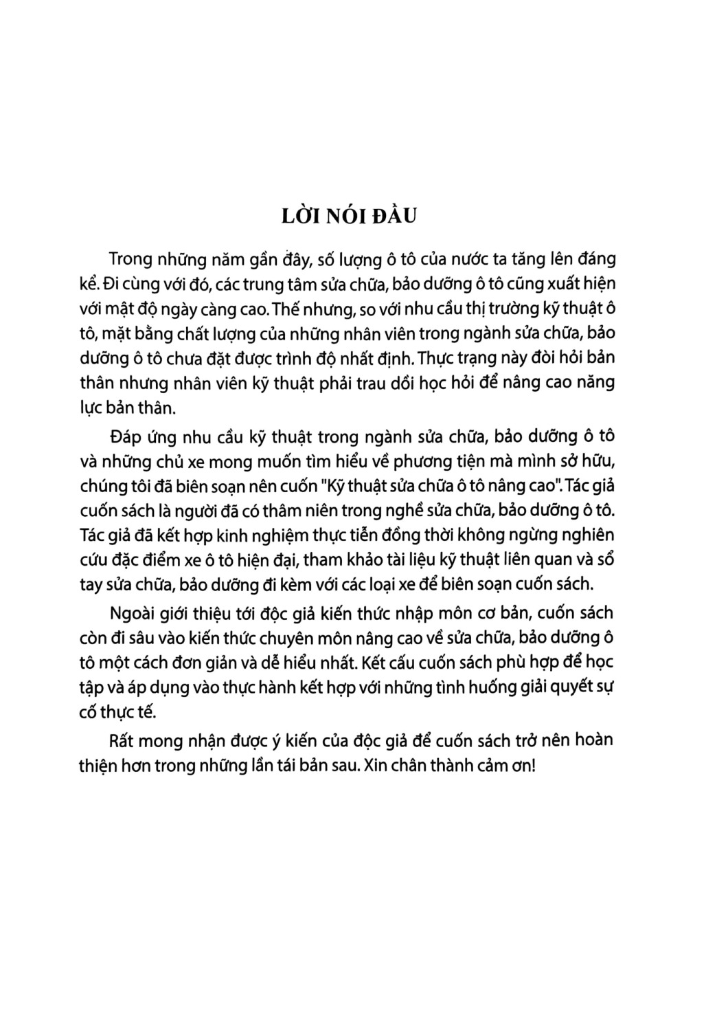 kỹ thuật sửa chữa ô tô nâng cao (tái bản 2024)