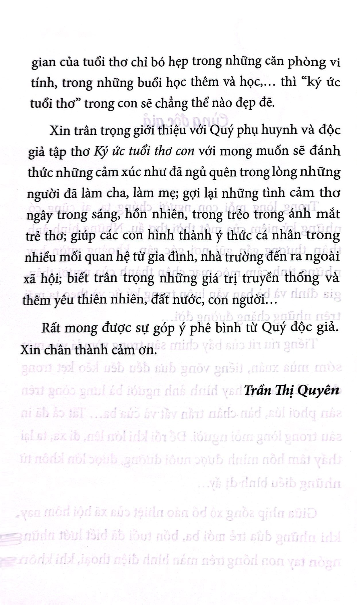 ký ức tuổi thơ con