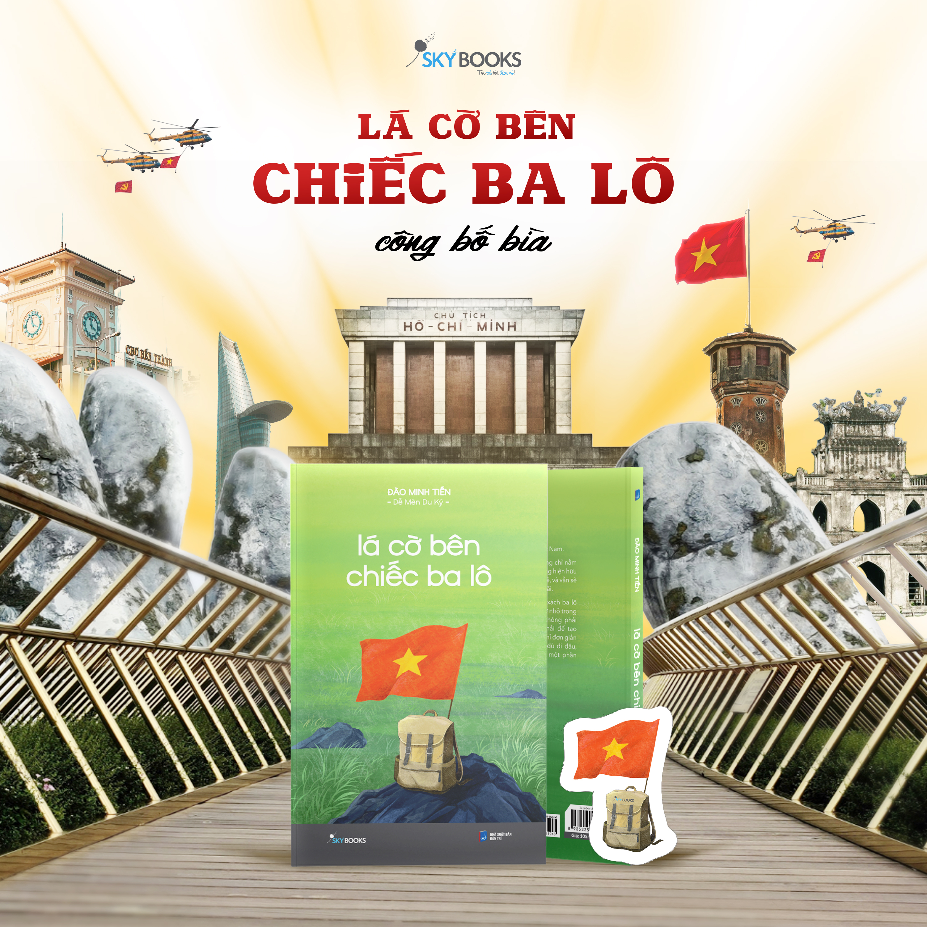 lá cờ bên chiếc ba lô