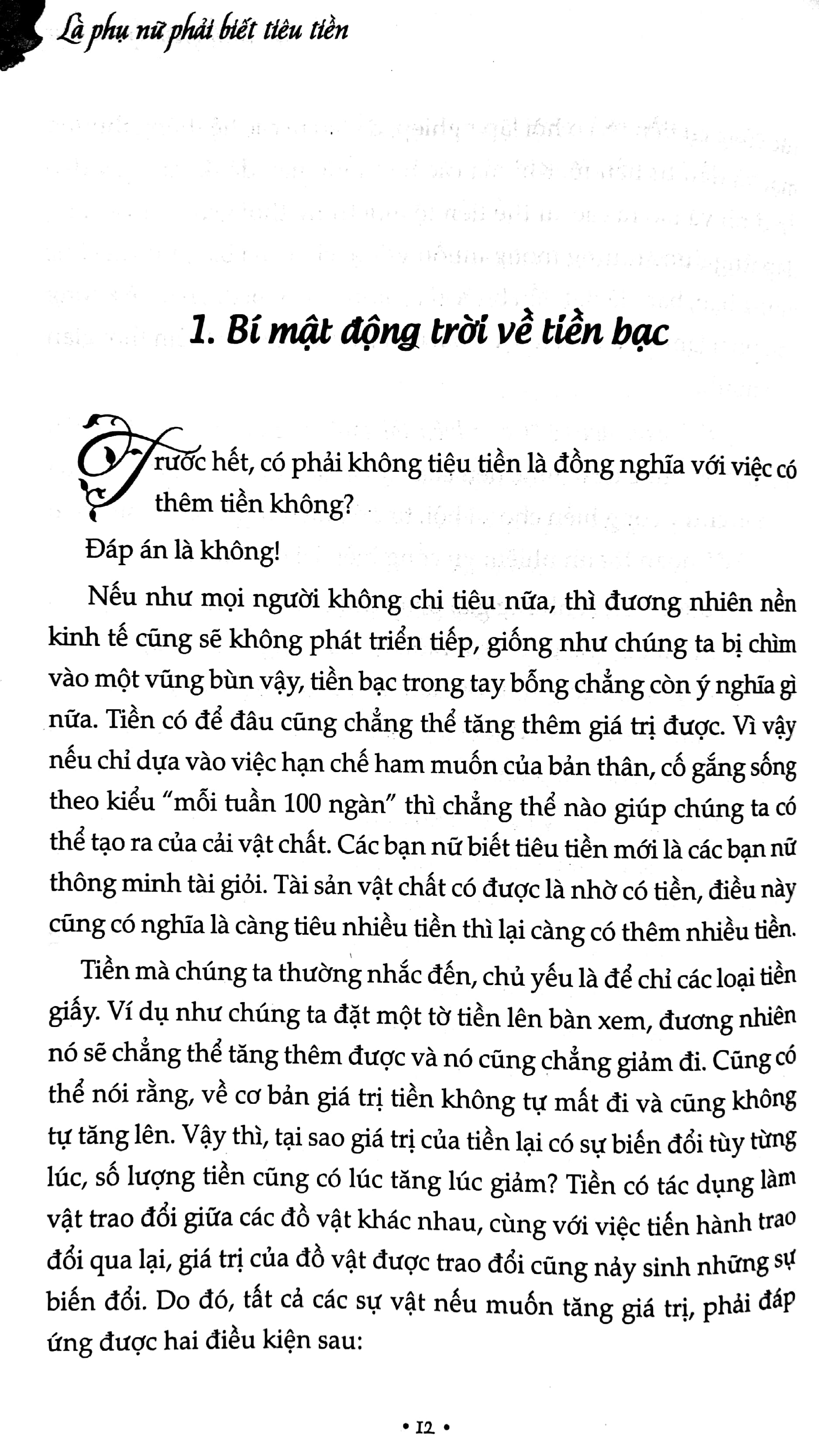 là phụ nữ phải biết tiêu tiền
