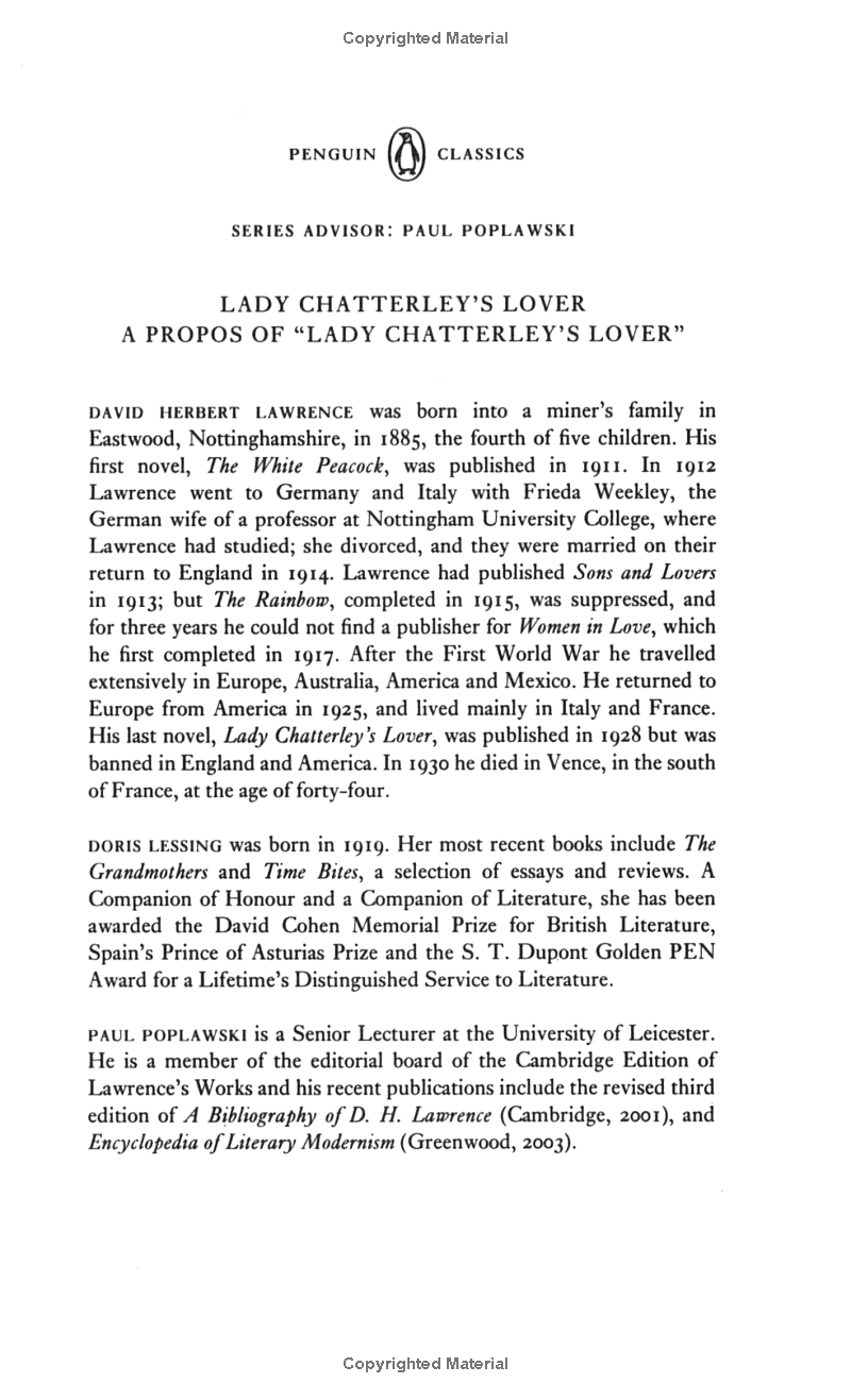 lady chatterley's lover: cambridge lawrence edition (penguin classics)