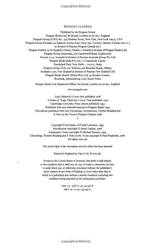 lady chatterley's lover: cambridge lawrence edition (penguin classics)