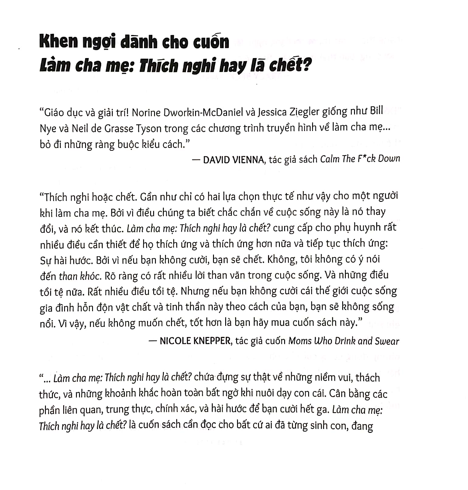 làm cha mẹ: thích nghi hay là chết?