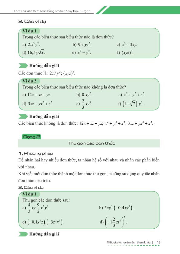 làm chủ kiến thức toán bằng sơ đồ tư duy lớp 8 - tập 1