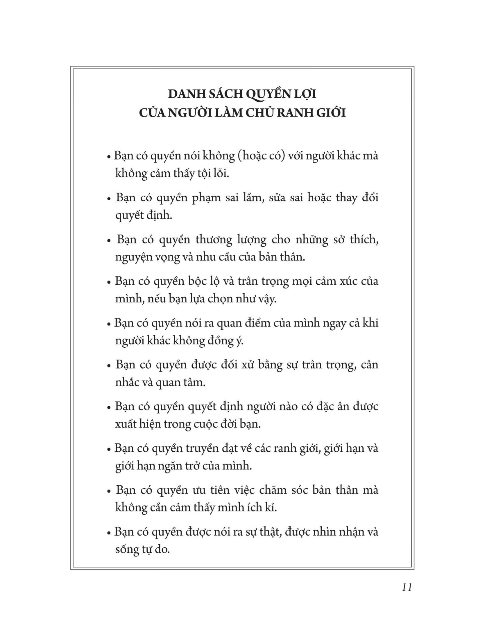 làm chủ ranh giới - dám nói thật, được nhìn nhận và sống đời tự do