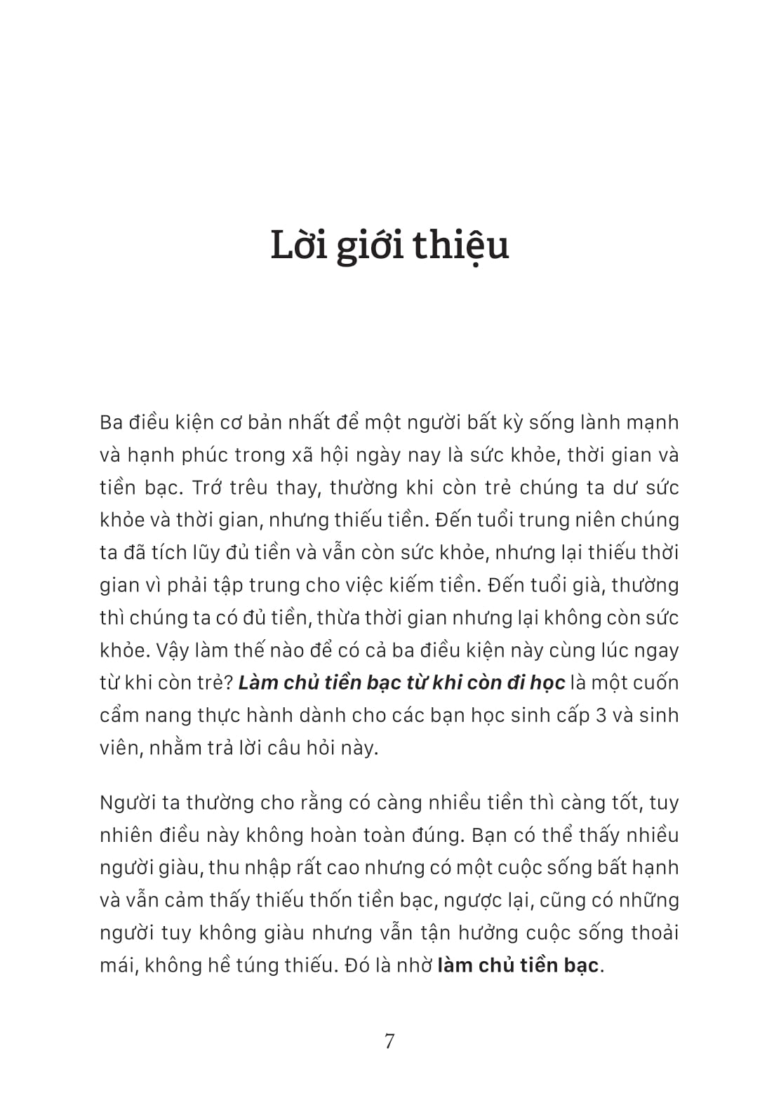 làm chủ tiền bạc từ khi còn đi học