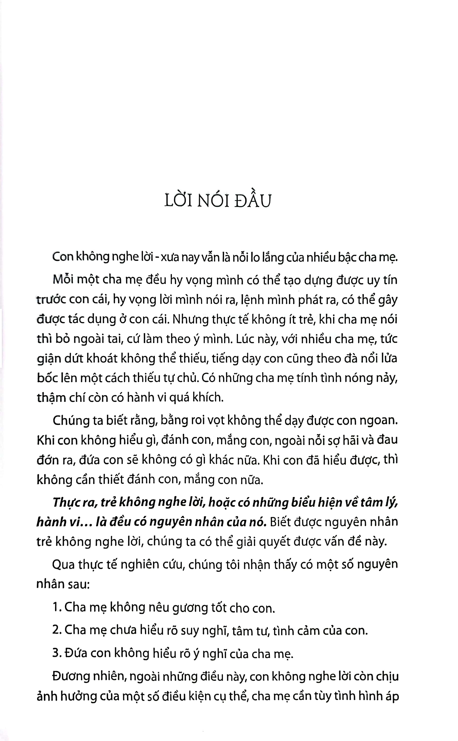 làm gì khi con không nghe lời