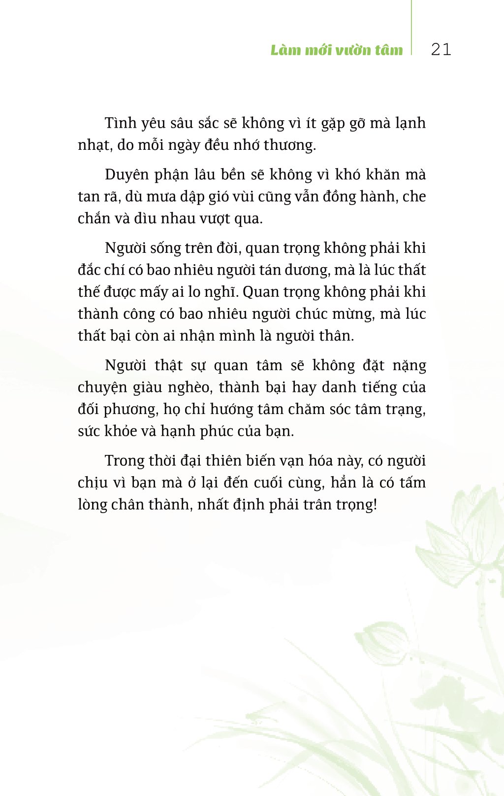 làm mới vườn tâm