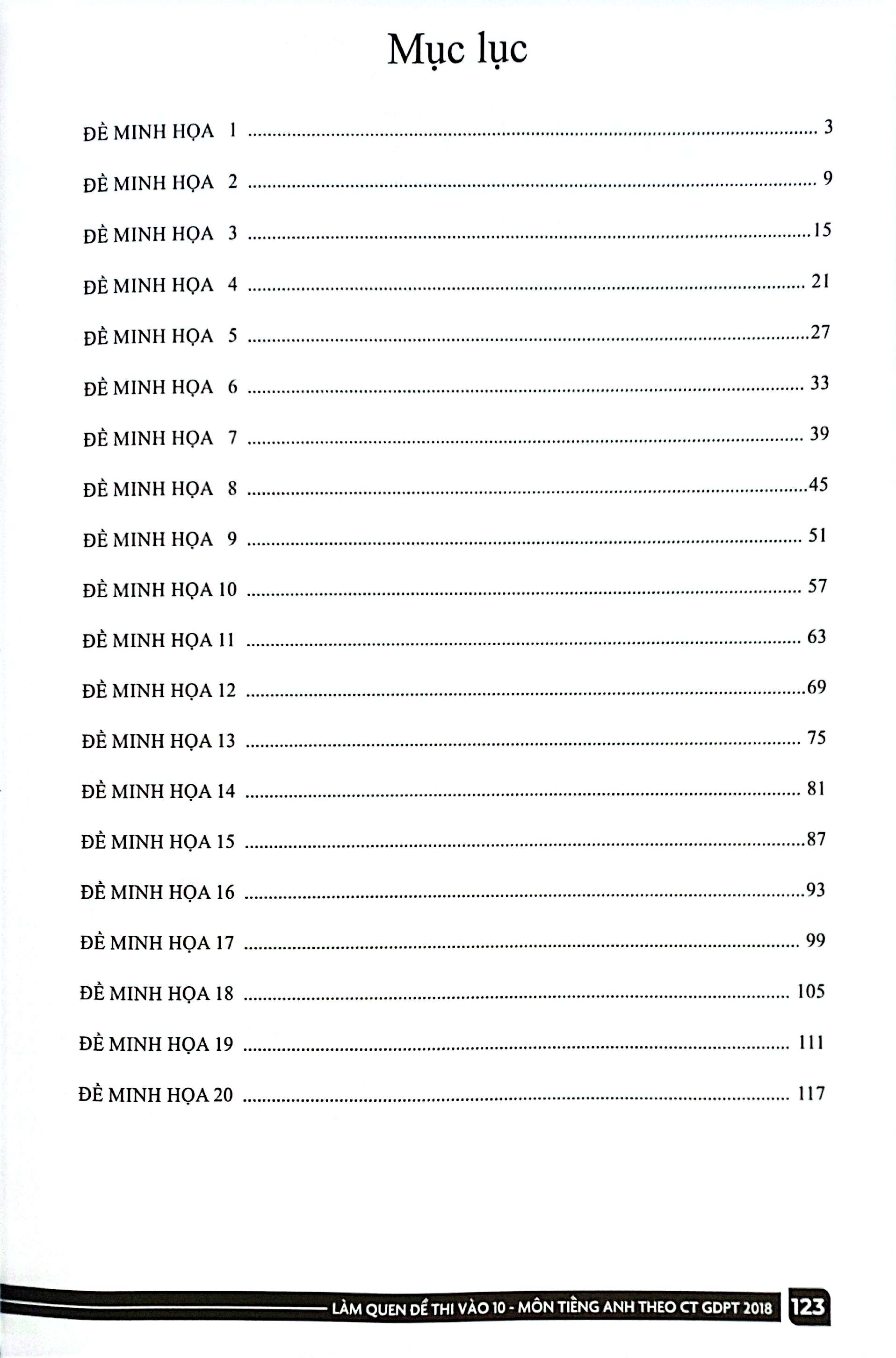 làm quen đề thi vào 10 - môn tiếng anh - theo ct gdpt 2018 - dành cho học sinh