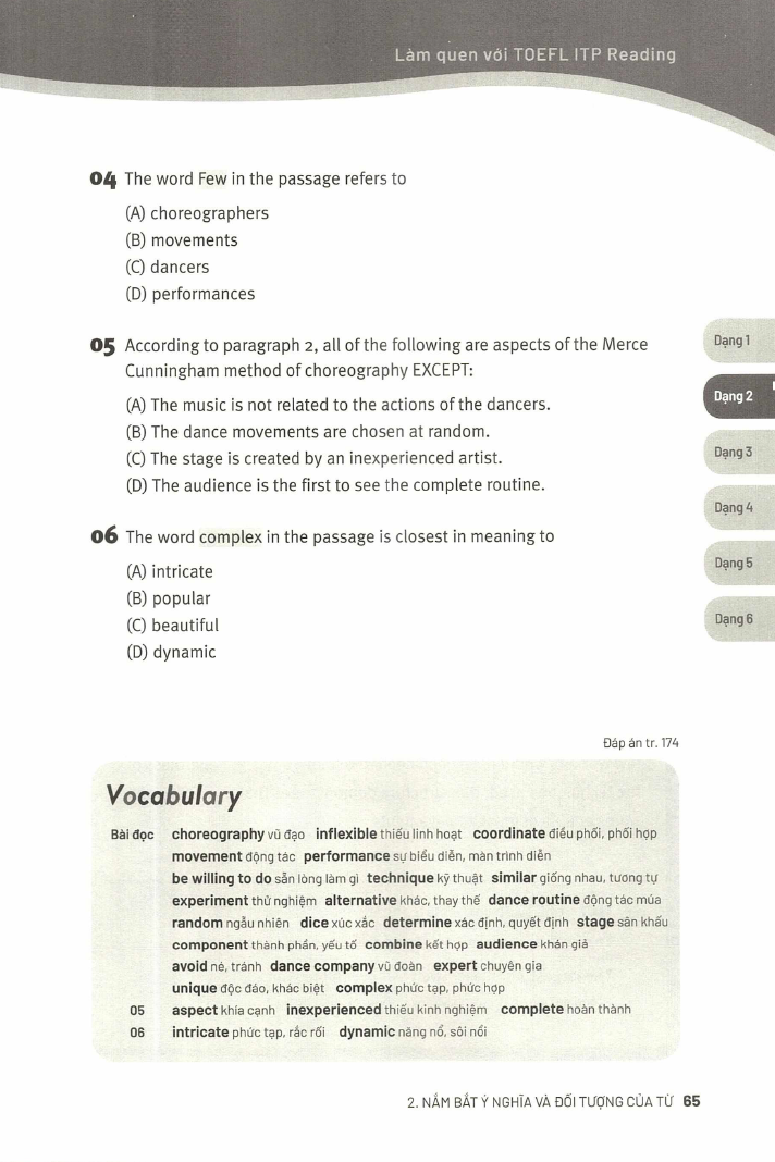 làm quen với toefl itp reading
