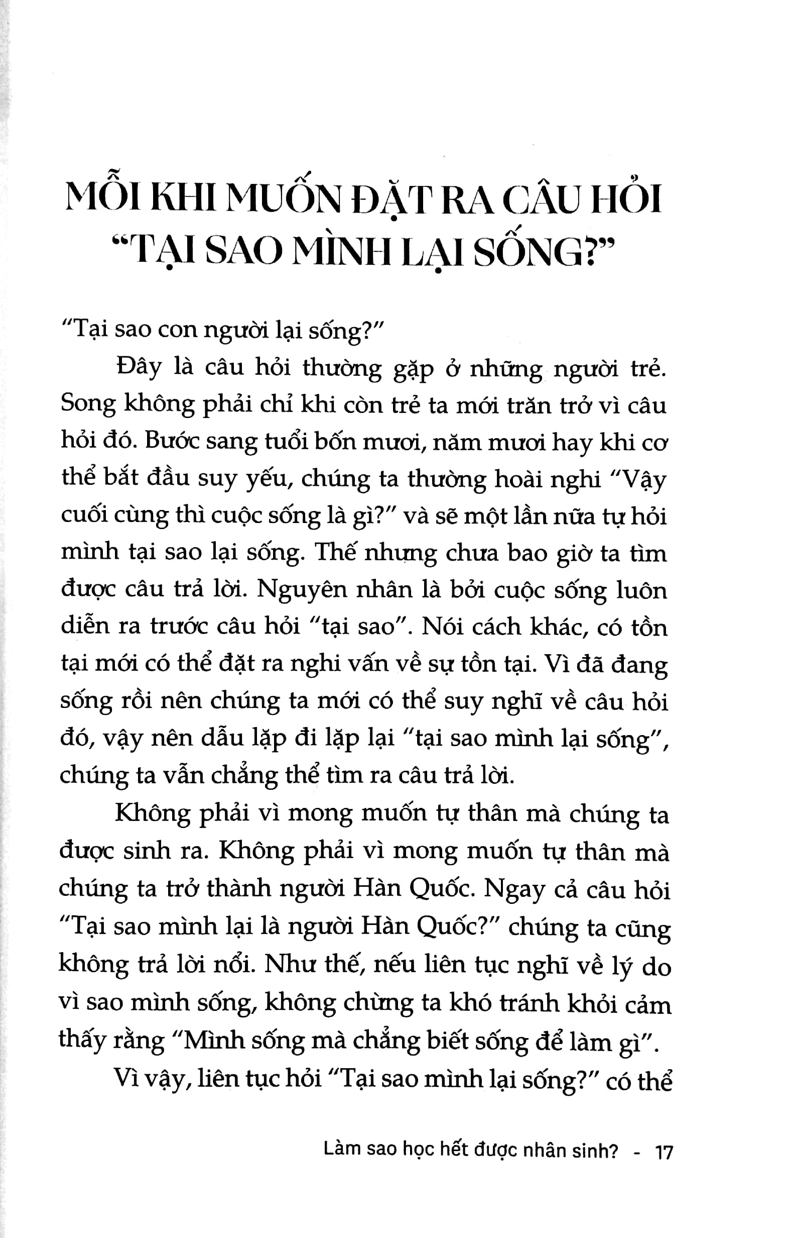 làm sao học hết được nhân sinh