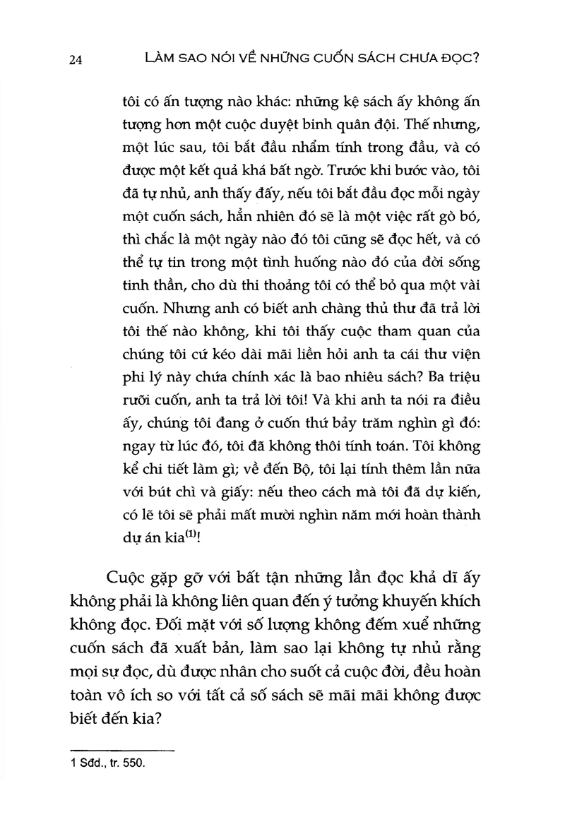 làm sao nói về những cuốn sách chưa đọc?