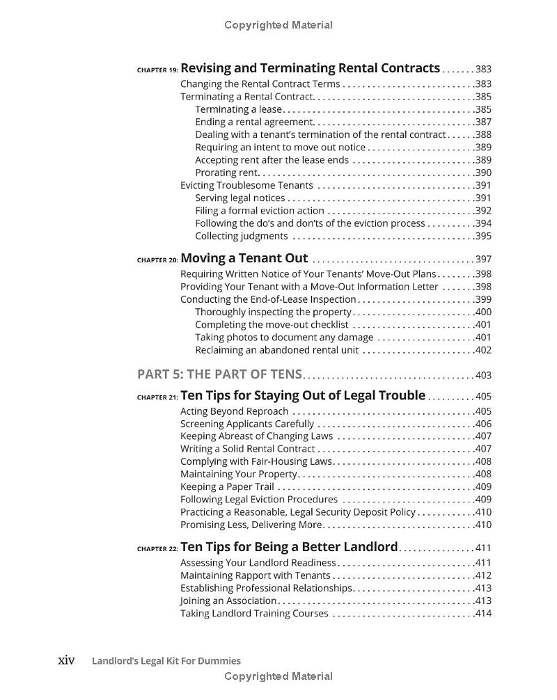 landlord's legal kit for dummies