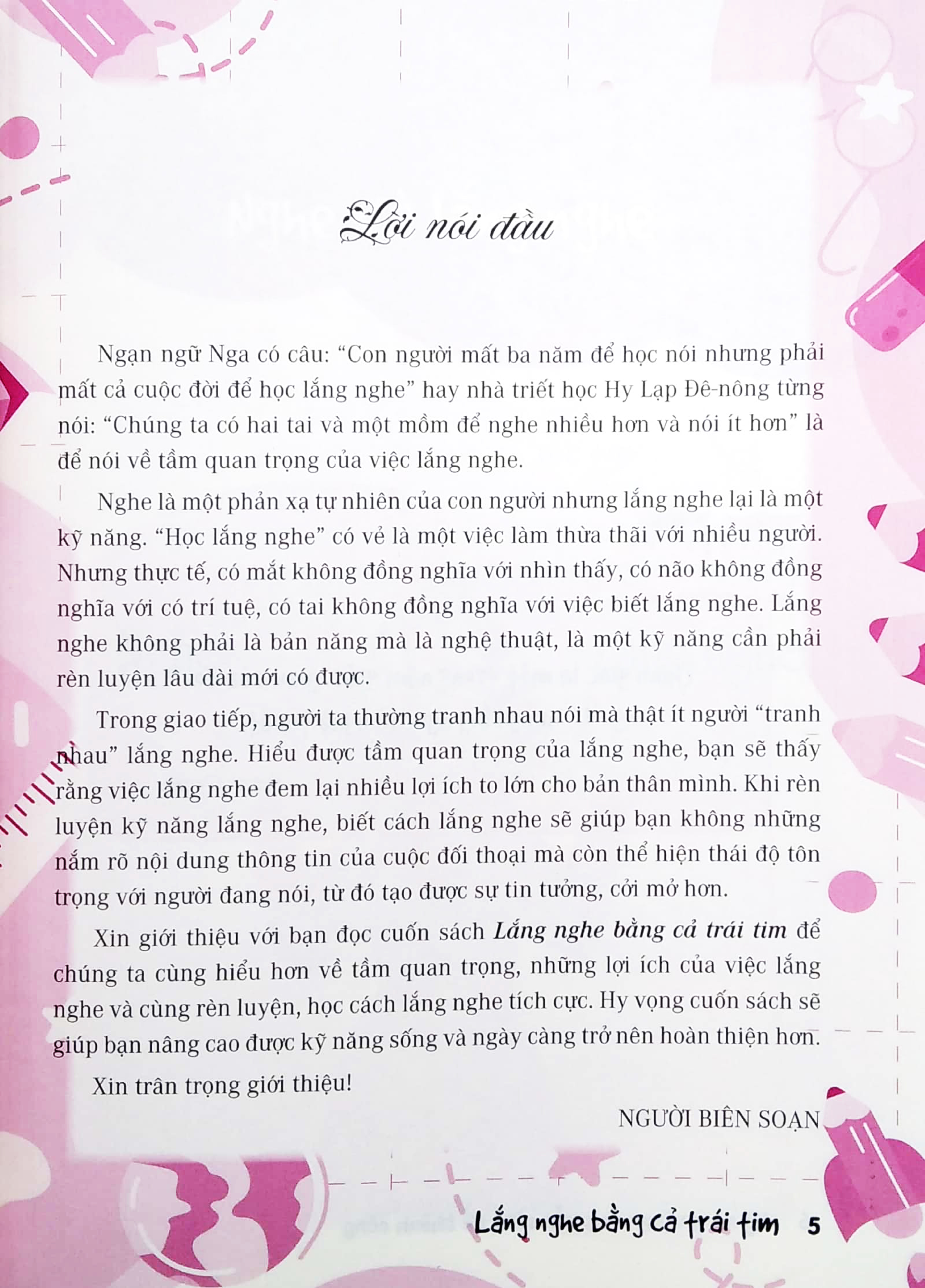 lắng nghe bằng cả trái tim (kỹ năng lắng nghe tích cực) (dùng cho lứa tuổi học sinh phổ thông)
