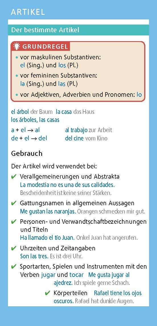 langenscheidt go smart grammatik spanisch - fächer