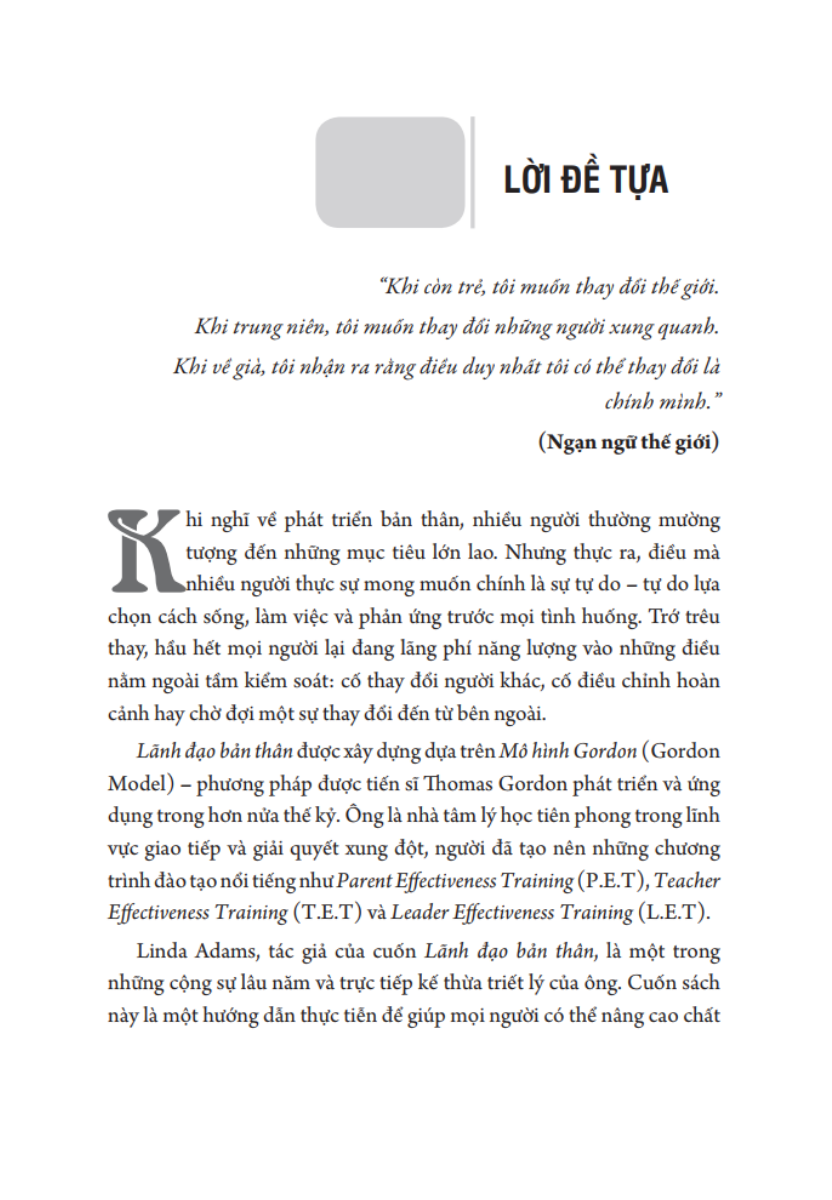 Lãnh Đạo Bản Thân