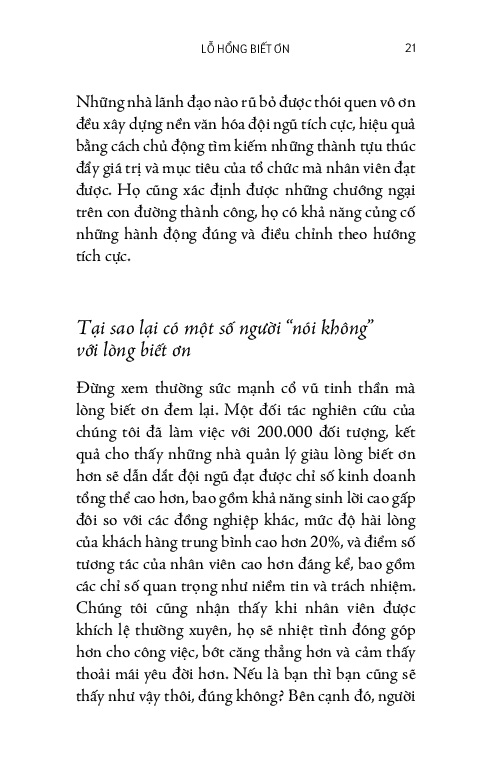 lãnh đạo bằng lòng biết ơn