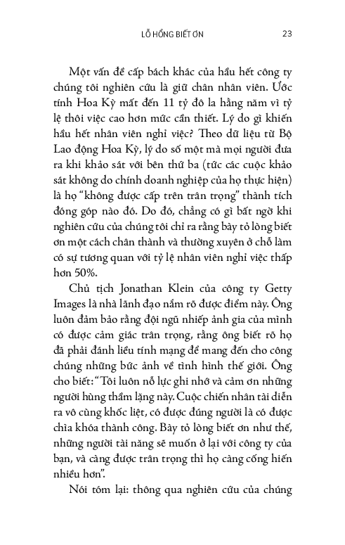 lãnh đạo bằng lòng biết ơn