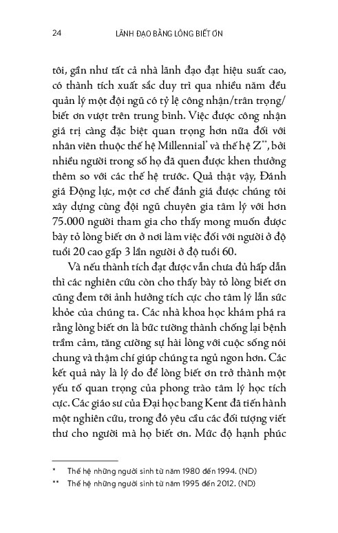 lãnh đạo bằng lòng biết ơn