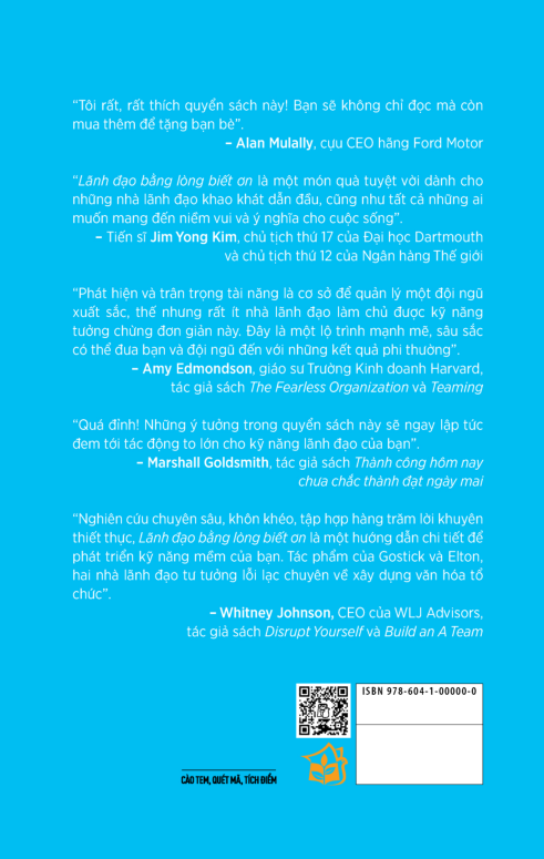 lãnh đạo bằng lòng biết ơn