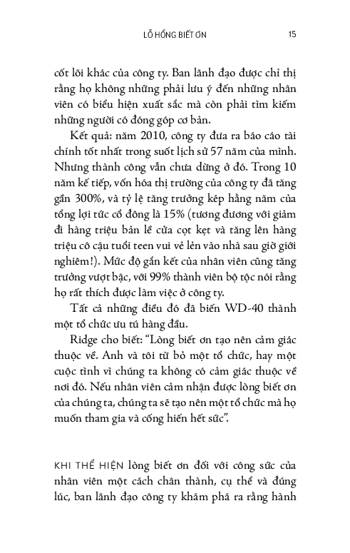 lãnh đạo bằng lòng biết ơn