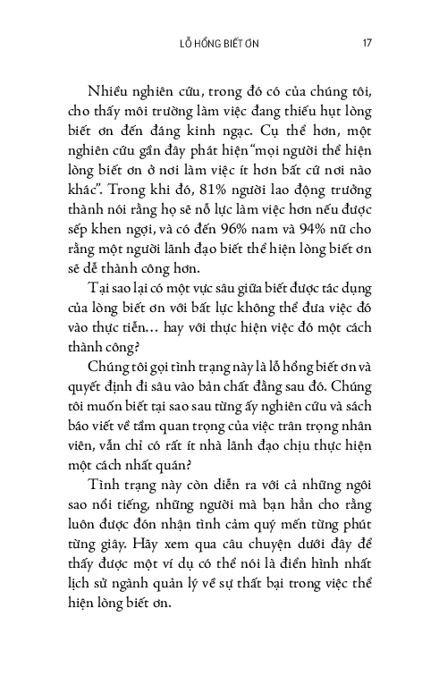 lãnh đạo bằng lòng biết ơn