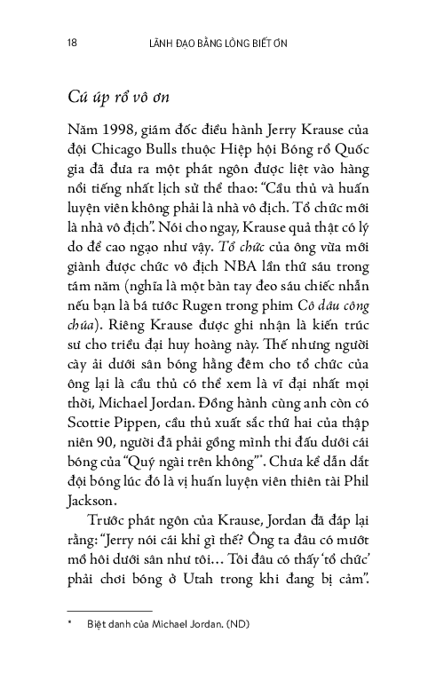 lãnh đạo bằng lòng biết ơn