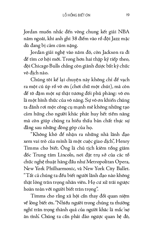 lãnh đạo bằng lòng biết ơn