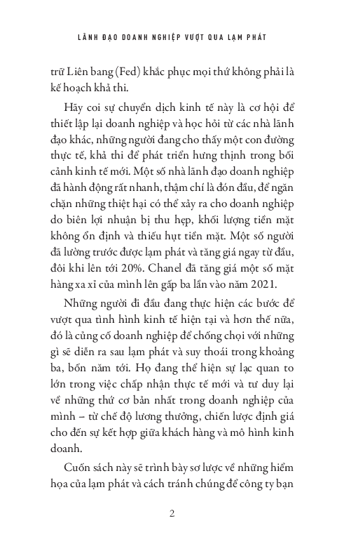lãnh đạo doanh nghiệp vượt qua lạm phát