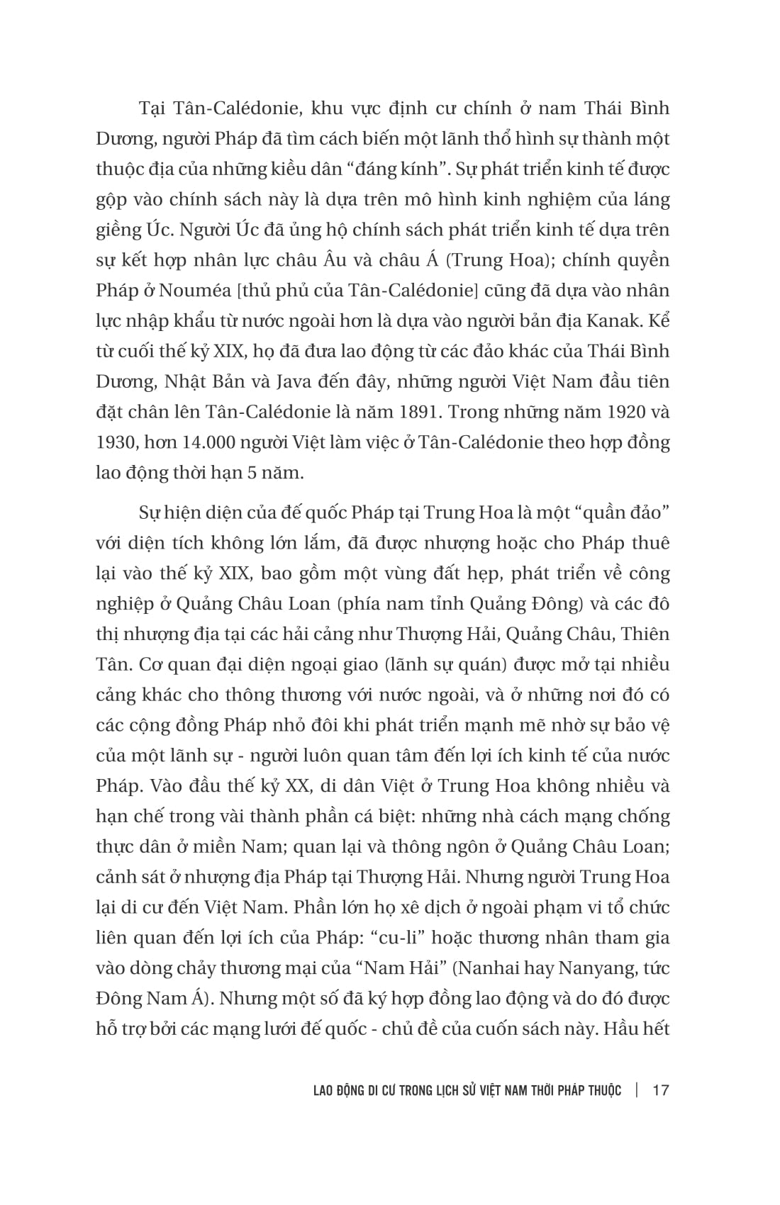 lao động di cư trong lịch sử việt nam thời pháp thuộc