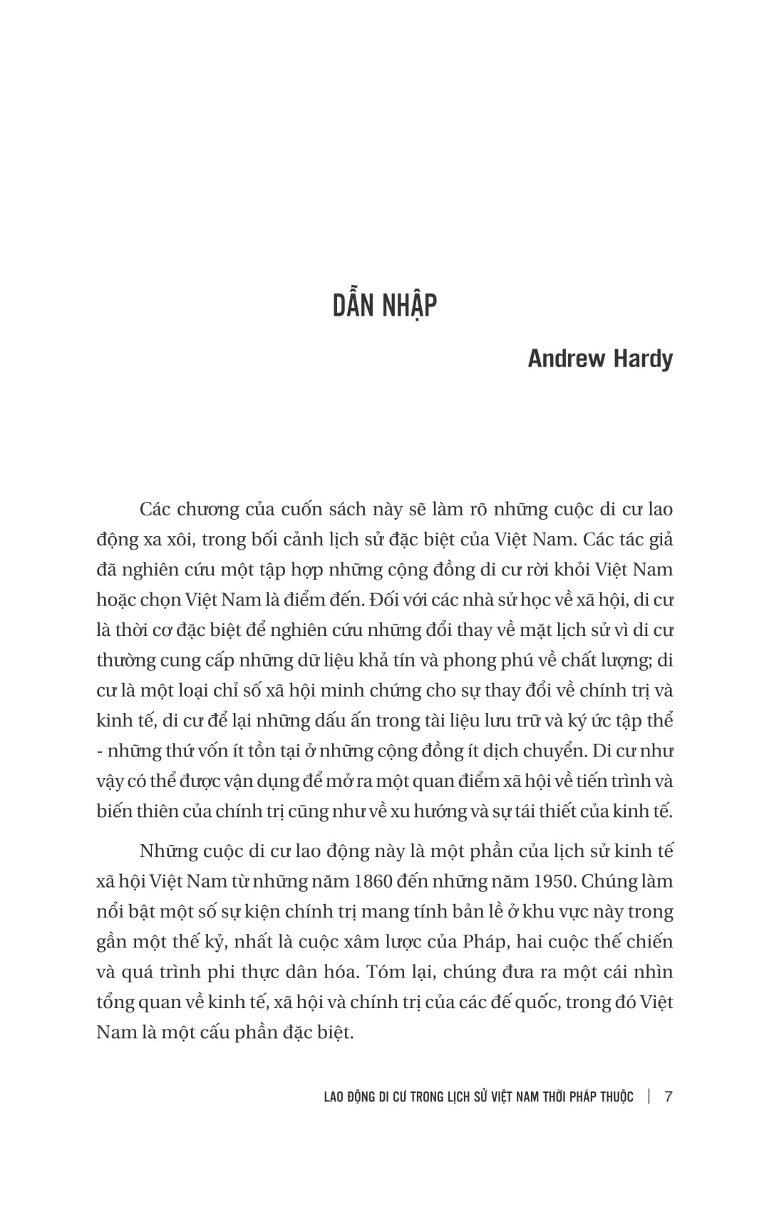 lao động di cư trong lịch sử việt nam thời pháp thuộc