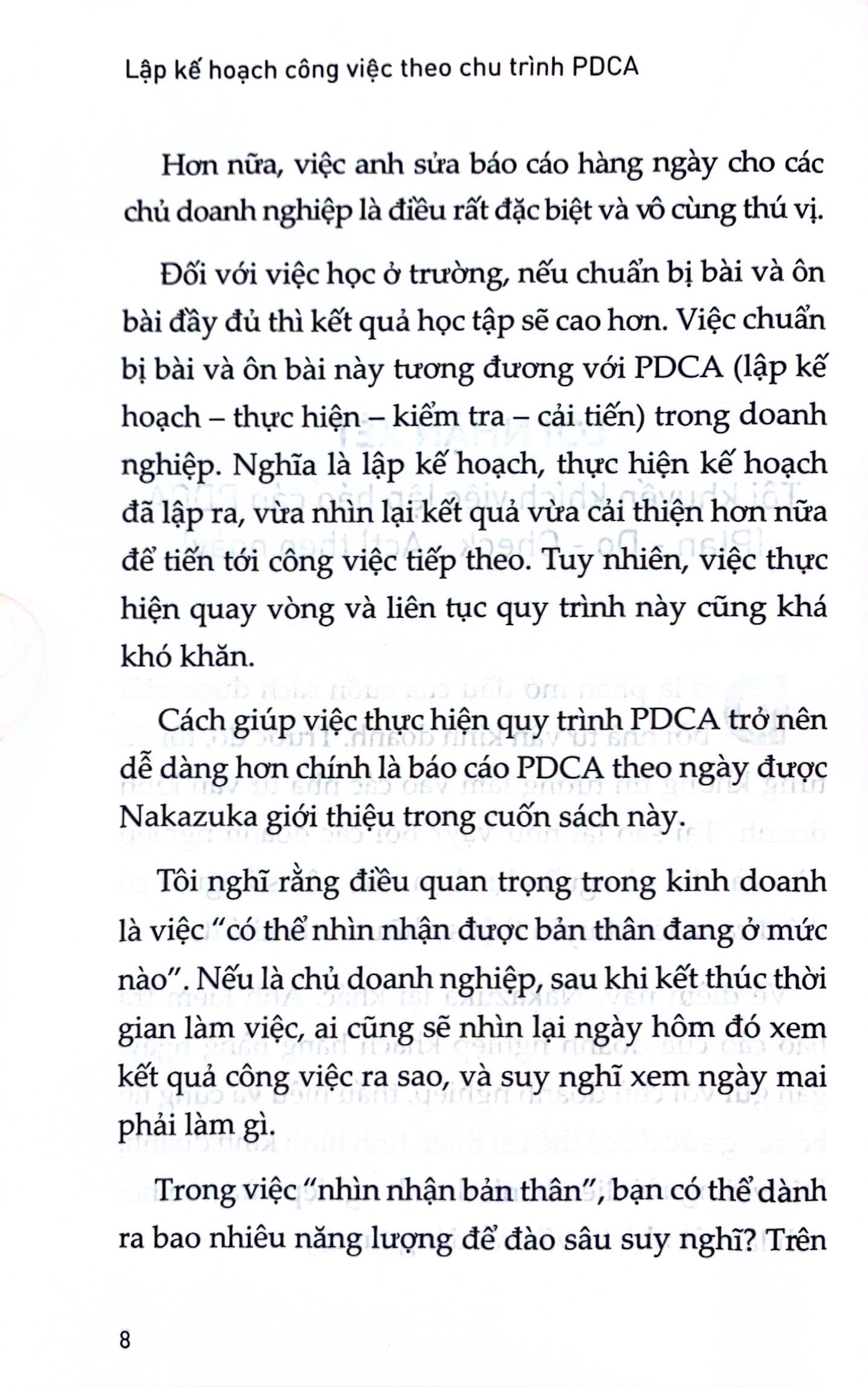 lập kế hoạch công việc chu trình pdca