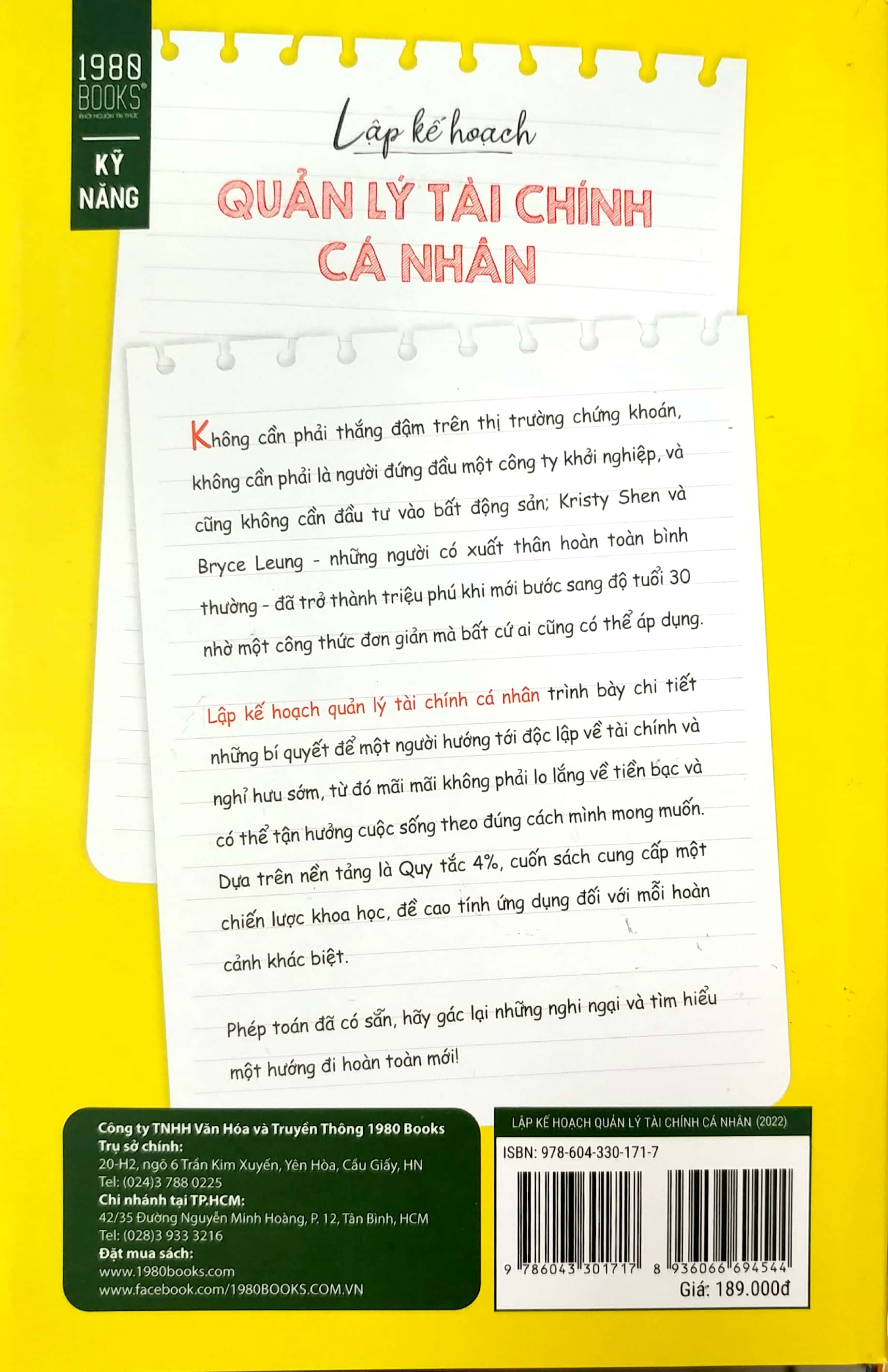 lập kế hoạch quản lý tài chính cá nhân (tái bản 2022)