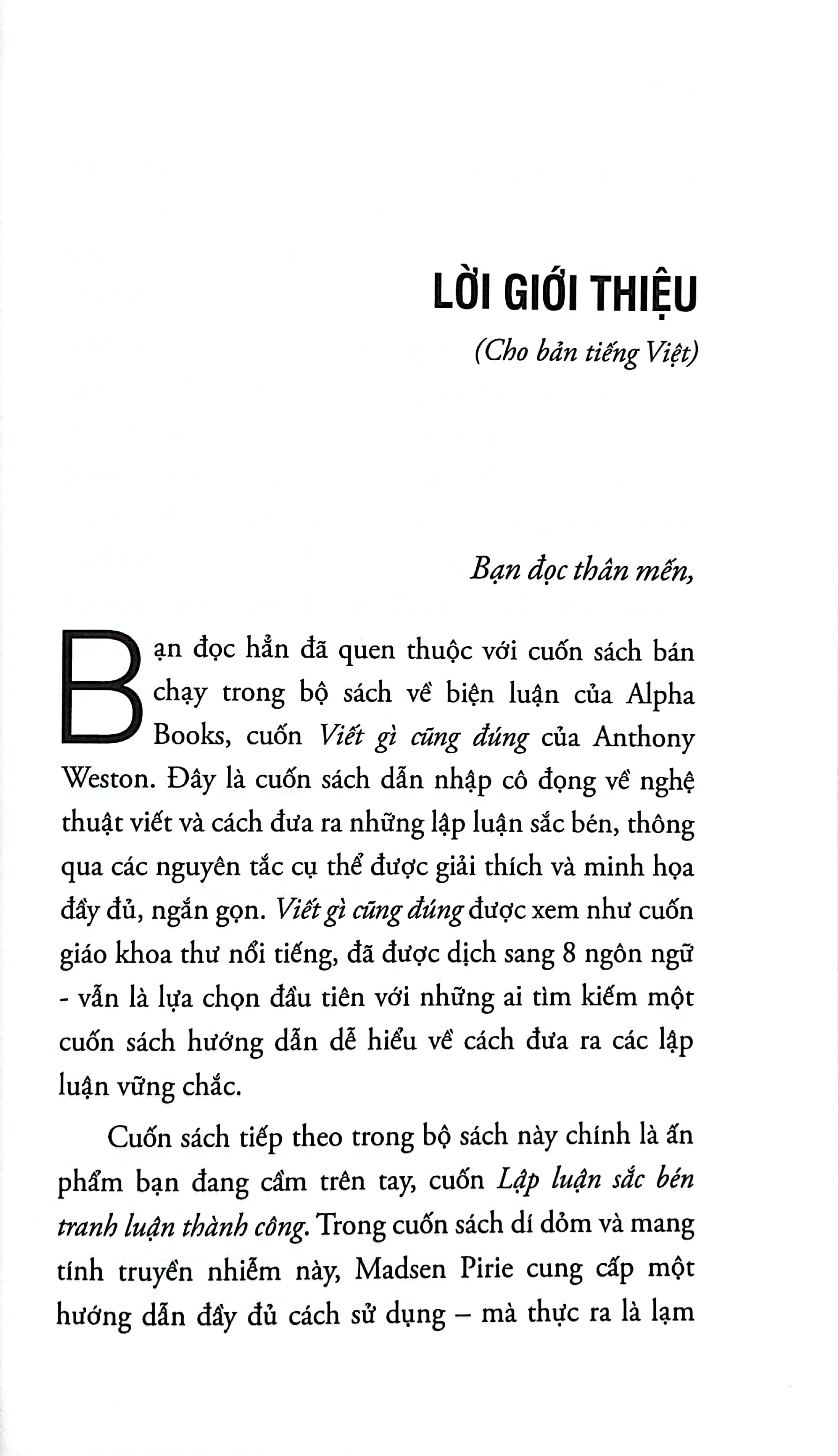 lập luận sắc bén tranh luận thành công