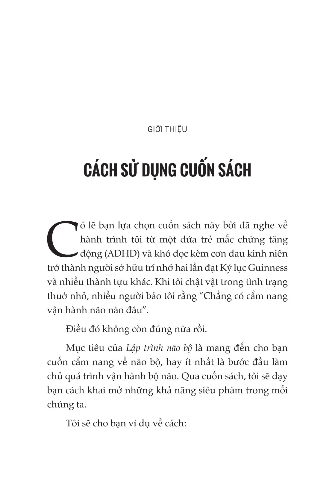 lập trình não bộ - làm chủ trí nhớ, sự tập trung, cảm xúc và giải phóng thiên tài bên trong bạn