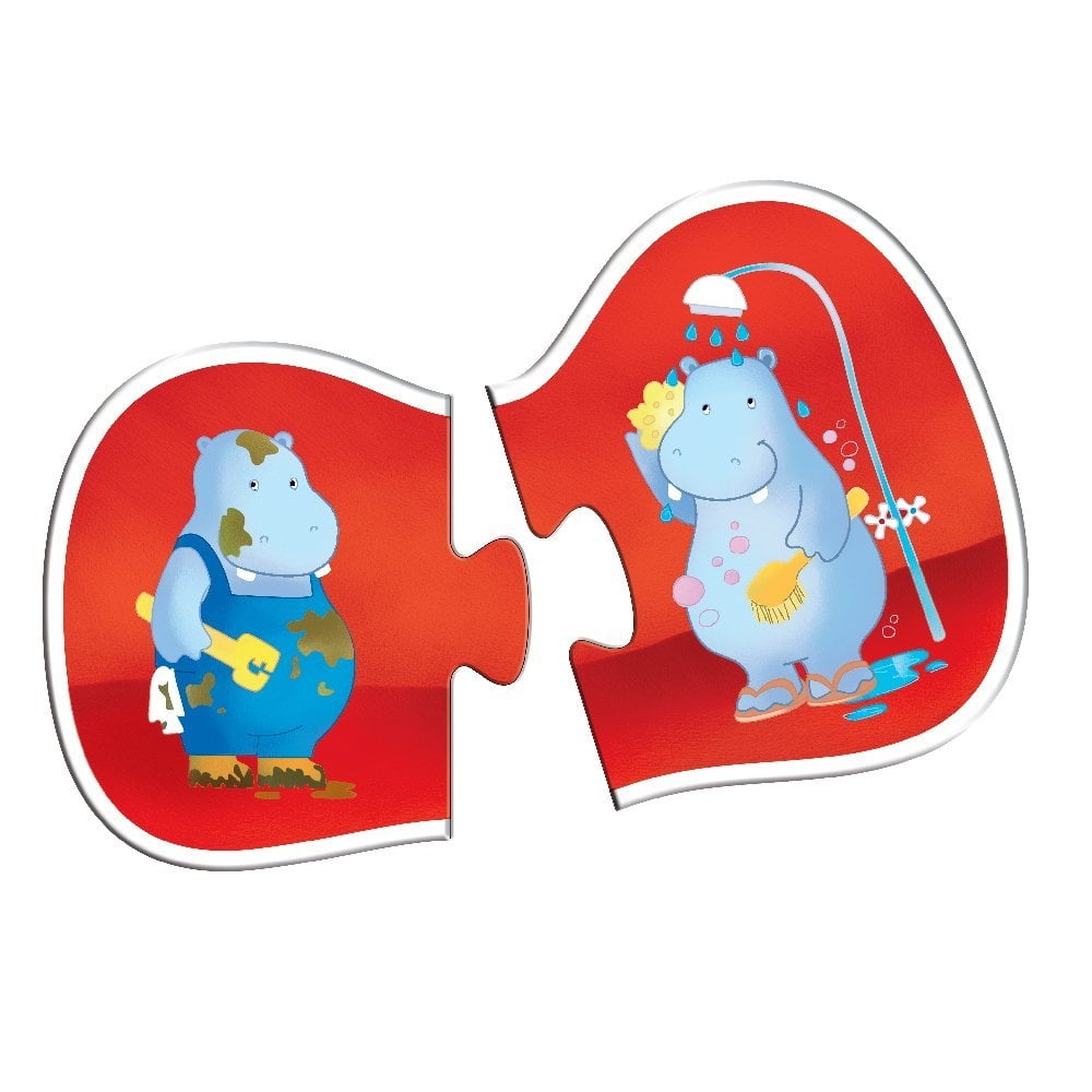 large animals opposite puzzle with book