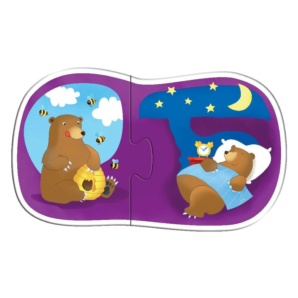 large animals opposite puzzle with book