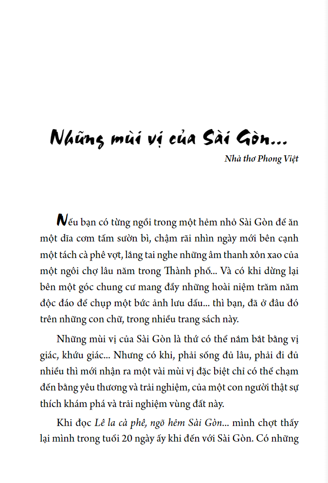 lê la cà phê, ngõ hẻm sài gòn