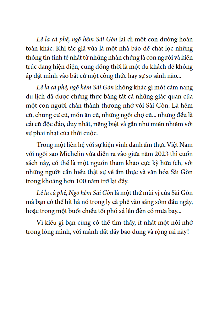 lê la cà phê, ngõ hẻm sài gòn