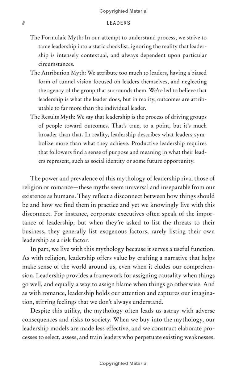 leaders: myth and reality