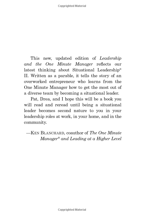 leadership and the one minute manager updated ed: increasing effectiveness through situational leadership ii