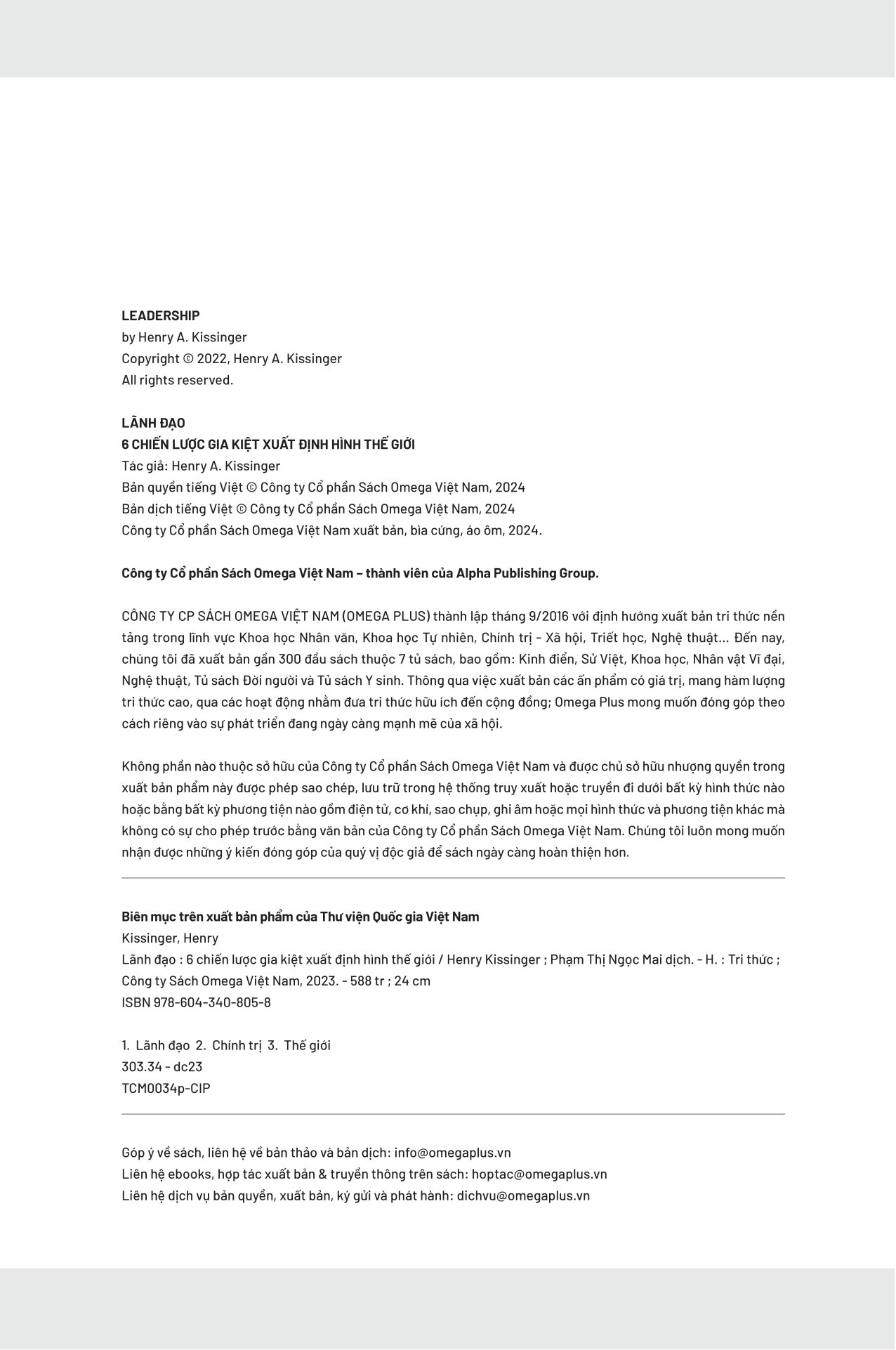 leadership - lãnh đạo - 6 chiến lược gia kiệt xuất định hình thế giới - bìa cứng