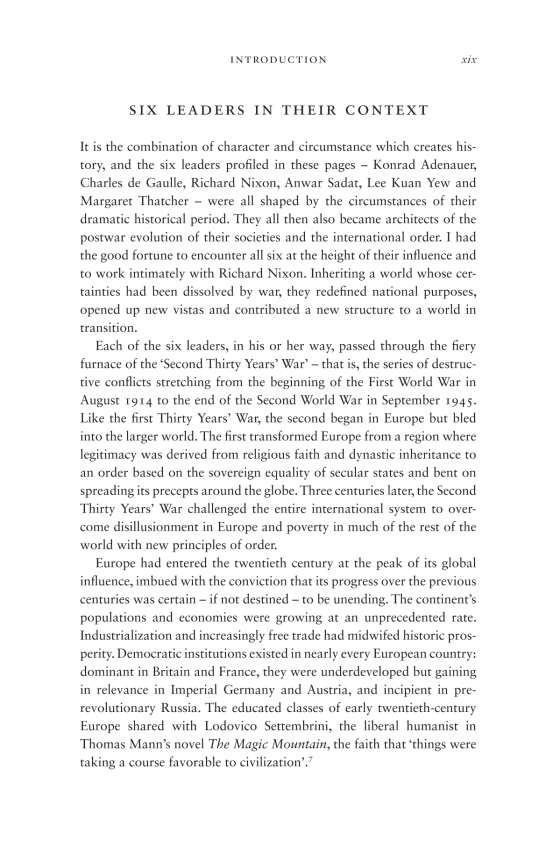 Leadership: Six Studies In World Strategy