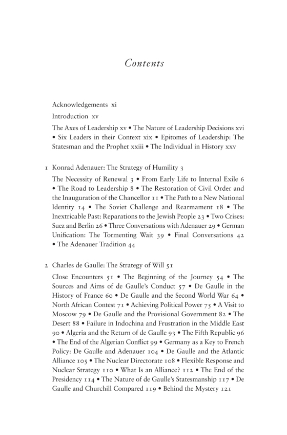 Leadership: Six Studies In World Strategy