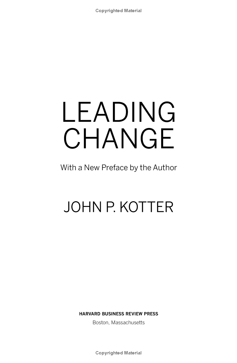 leading change, with a new preface by the author