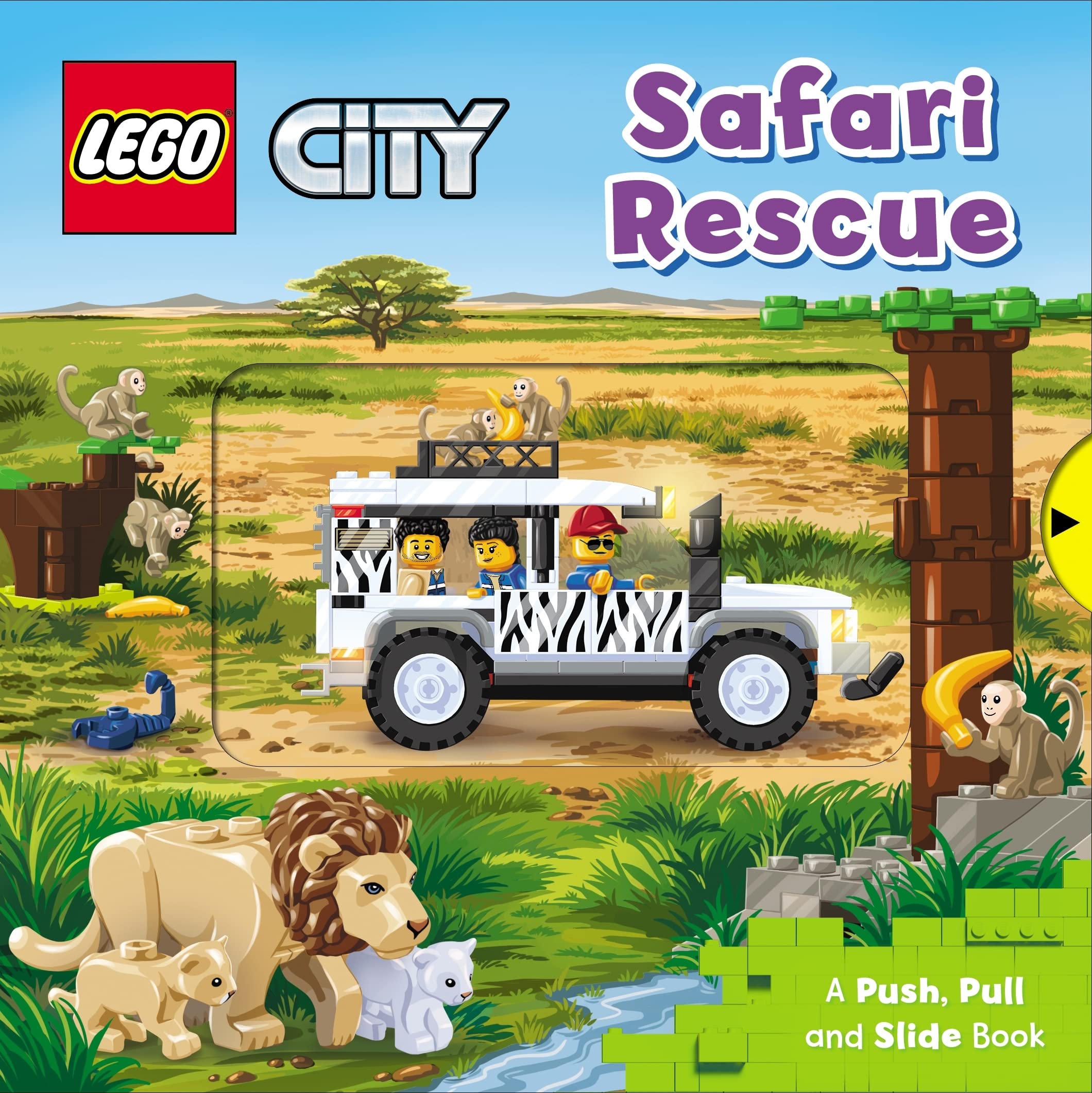 lego® city. safari rescue: a push, pull and slide book