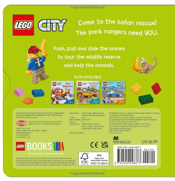lego® city. safari rescue: a push, pull and slide book