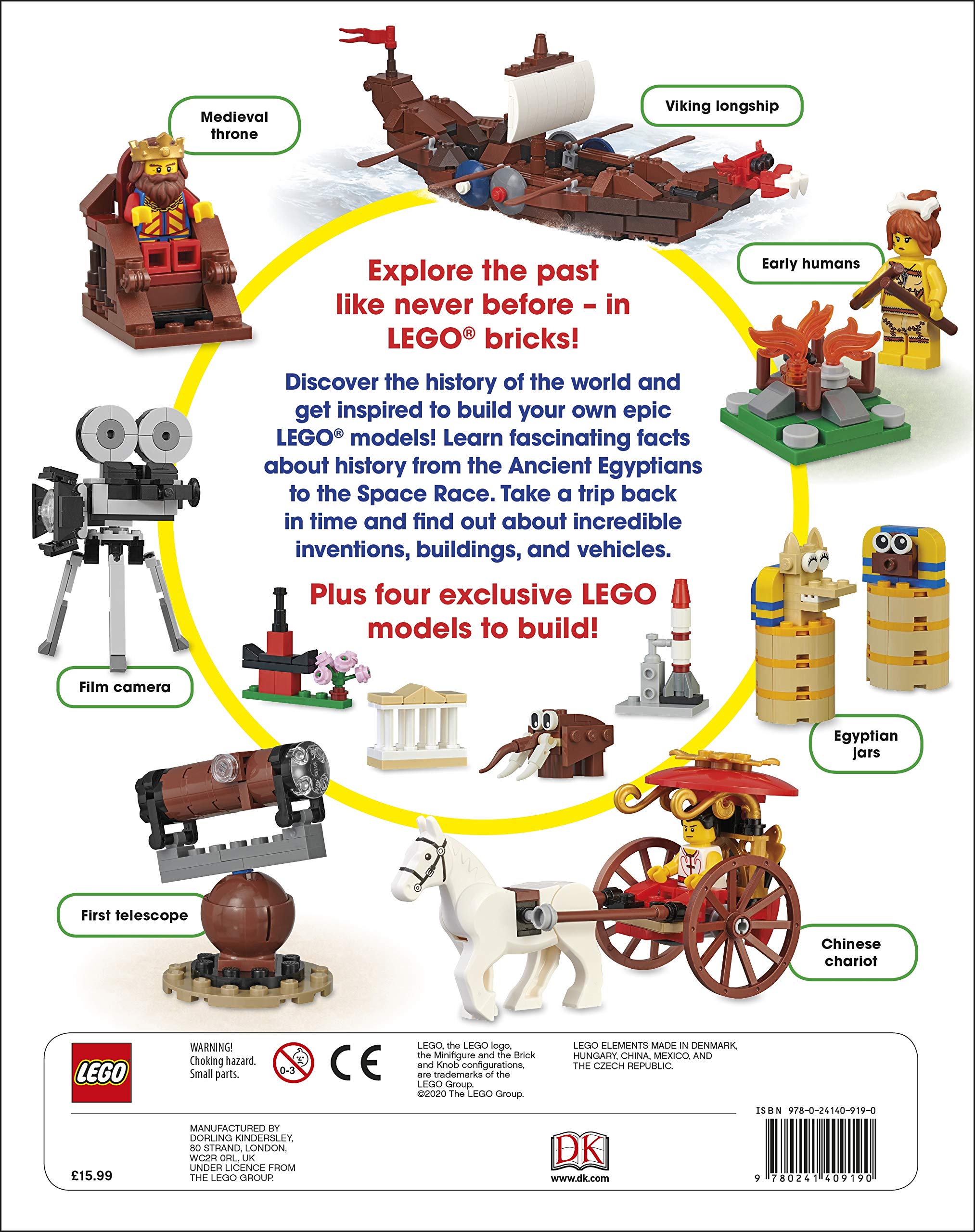lego epic history: includes four exclusive lego mini models (lego book & toy)