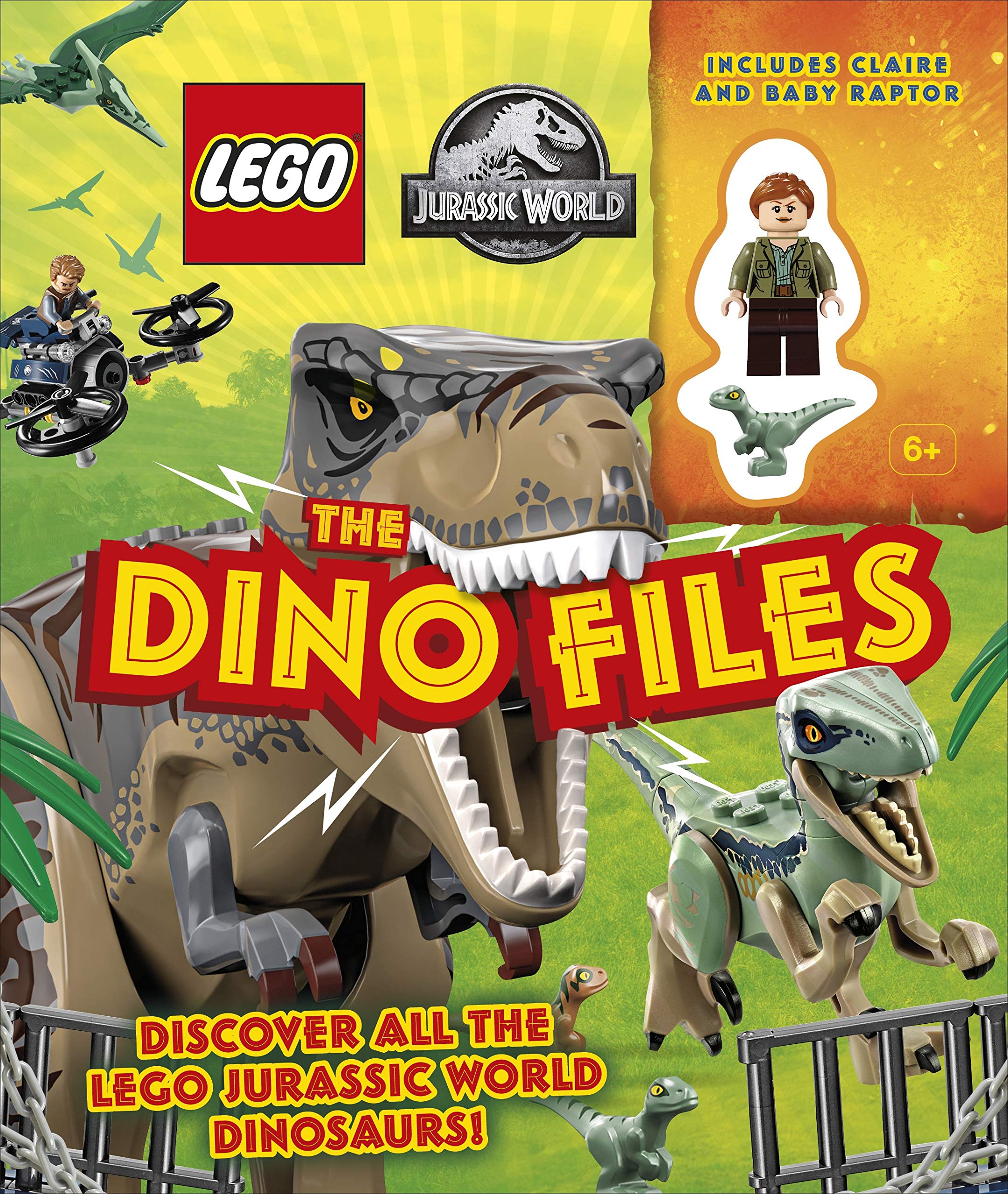 lego jurassic world the dino files: with lego jurassic world claire minifigure and baby raptor!