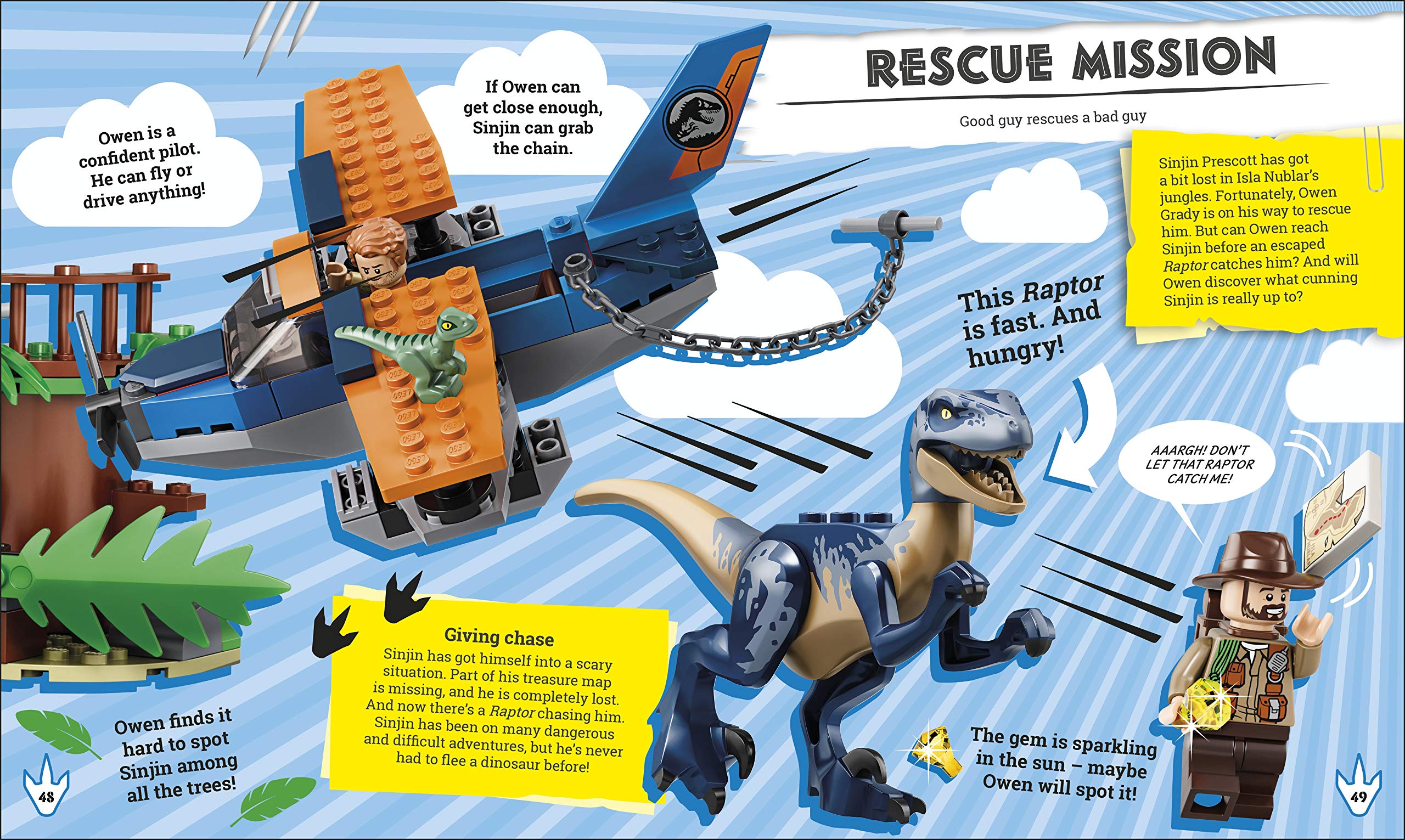 lego jurassic world the dino files: with lego jurassic world claire minifigure and baby raptor!